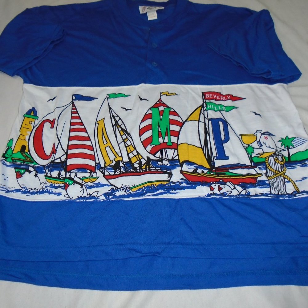 Vintage Camp Beverly Hills Button Shirt Medium